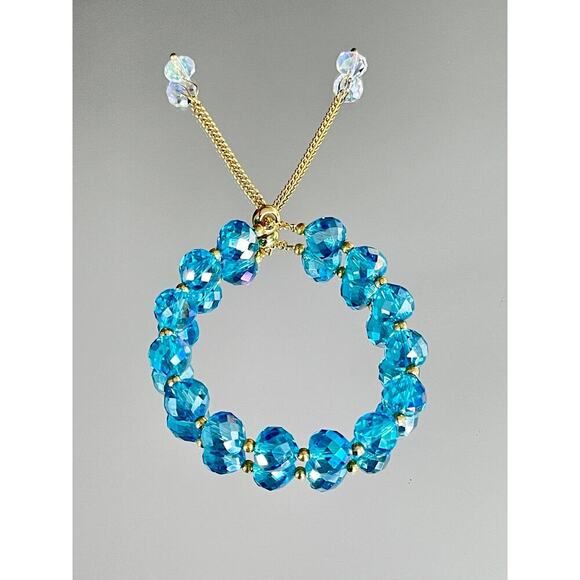 Blue Swarovski Beaded Bracelet - Picture 7 of 16